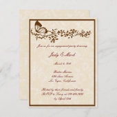 バタフエレガントィー結婚の婚約パーティインビタ 招待状 (正面/裏面)