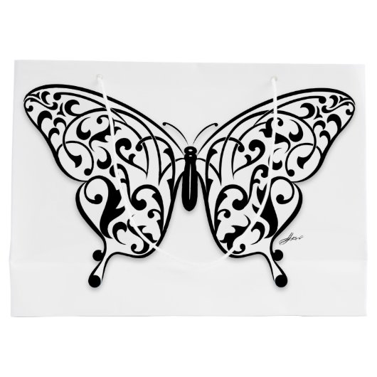 バタフエレガントィ抱き枕デザインバイエクシ ラージペーパーバッグ (裏面)