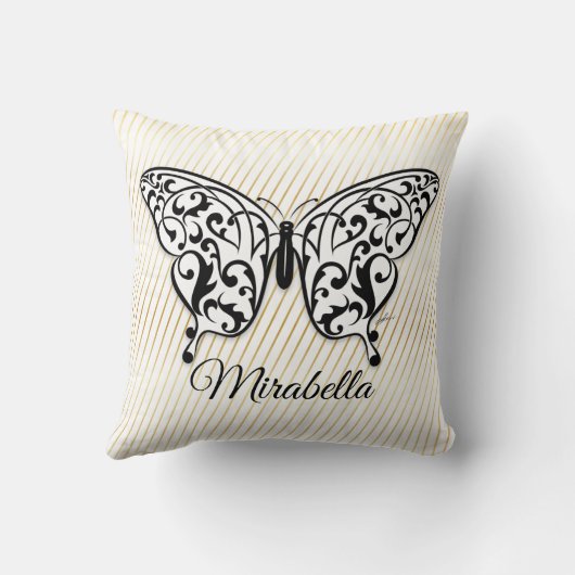 バタフエレガントィ装飾用クッションデザインバイエクシ クッション (裏面)