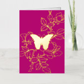 バタフエレガントフローラ折り畳みフォイルカード 箔シーズンカード (正面)