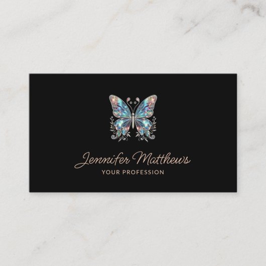 バタフエレガントライスクリプト黒 名刺 (正面)