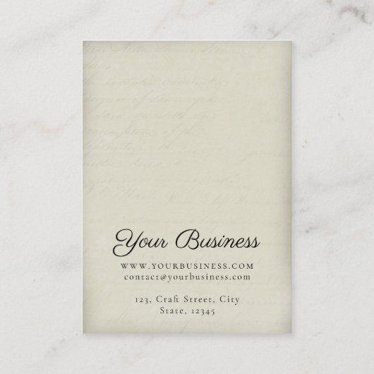 バタフエレガントライヴィンテージジュエリーイヤリング表示  名刺 (裏面)