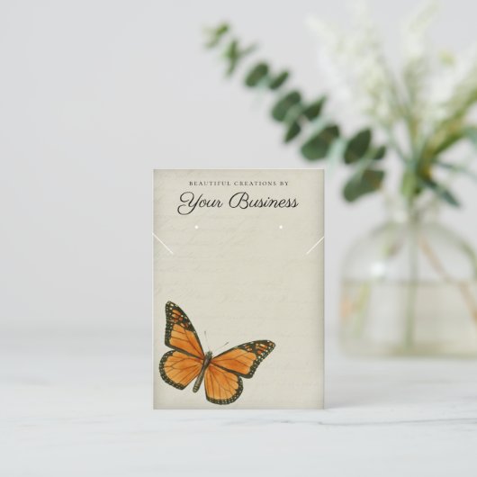 バタフエレガントライヴィンテージジュエリーイヤリング表示  名刺 (スタンド正面)