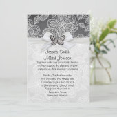 バタフエレガントリボンダマスウェディング招待状 招待状 (スタンド正面)