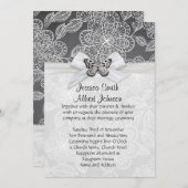 バタフエレガントリボンダマスウェディング招待状 招待状 (正面/裏面)