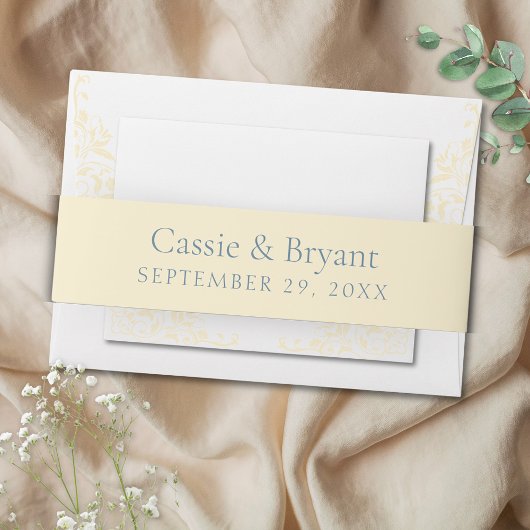 バタフォーマルーイエローブルーヴィンテージウェディング 招待状ベリーバンド