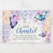 バタフカスタマイズィンミニワインワきらめくインラベル スパークリングワインラベル (シングルラベル)