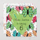 バタフカスタマイズィー誕生日招待状 招待状 (正面/裏面)