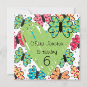 バタフカスタマイズィー誕生日招待状 招待状 (正面)