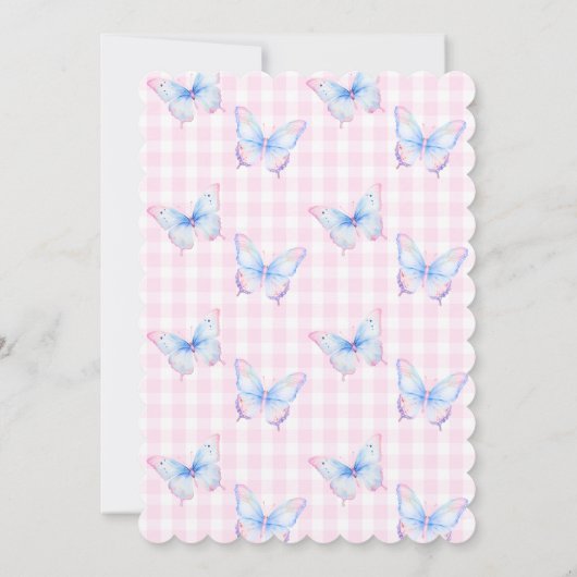 バタフカスタムィー写真第2誕生日招待状 招待状 (裏面)