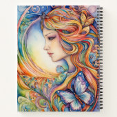 バタフカラフルィーガール魅惑 ノートブック (裏面)