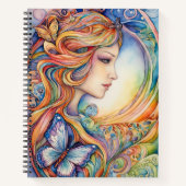 バタフカラフルィーガール魅惑 ノートブック (正面)