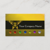 バタフカラフルェムストーンズ白黒イエロー 名刺 (裏面)