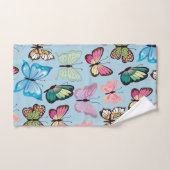 バタフカラフルライパターンパステルライトブルー バスタオルセット (ハンドタオル)