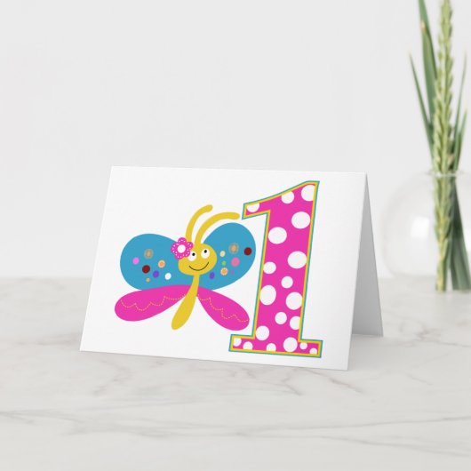 バタフガーリーェイ第1誕生日 カード (正面)
