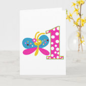 バタフガーリーライファースト誕生日 カード (黄色い花)