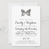 バタフクラシックライパーソナライズされた結婚式招待状 招待状 (正面)