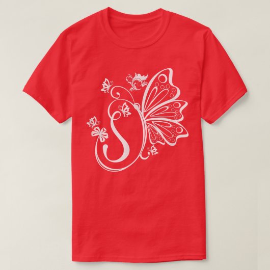 バタフグランジェイコア美文字Sモノラル Tシャツ (デザイン正面)