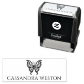 バタフシンプルエレガントィー付きミニマル名#4-5 セルフインキングスタンプ (インサイチュ)