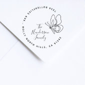 バタフスタイリッシュァイエレガントファミリー差出人住所 セルフインキングスタンプ