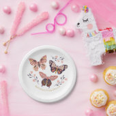バタフパーソナライズされたライベビーシャワー紙プレート ペーパープレート (パーティー)