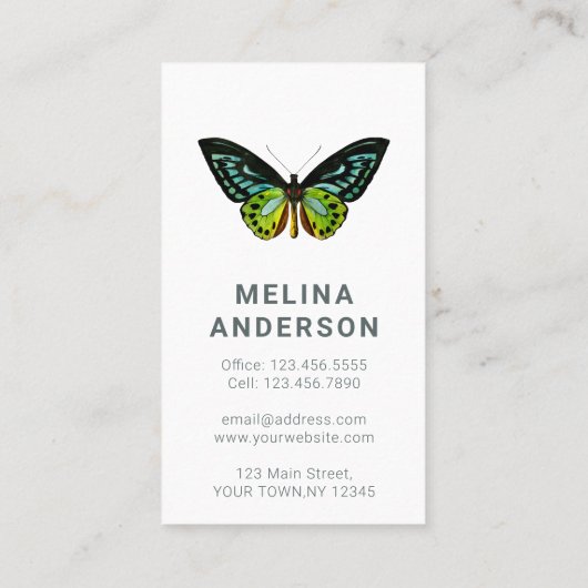 バタフミニマルィーエレガント美しいサロン 名刺 (裏面)