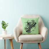 バタフミニマルライフラワーラインアートデザイン クッション (椅子)