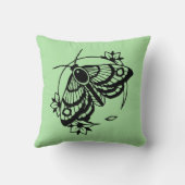 バタフミニマルライフラワーラインアートデザイン クッション (裏面)