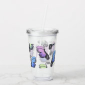 バタフモダンィーカラフルルドレス アクリルタンブラー (裏面)