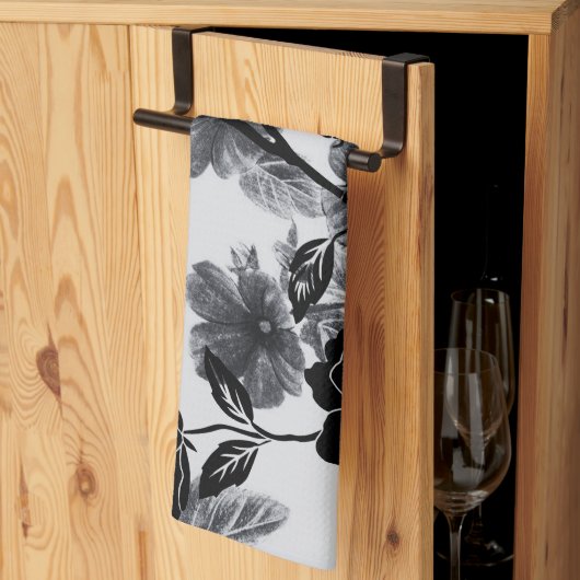 バタフモダンフローラノワール キッチンタオル (三つ折り)