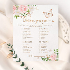 バタフライあなたの財布の赤ちゃんシャワーゲームの中に何がある