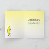 バタフライおもしろいバナナハッピーバースデーグリーティング カード (内部)