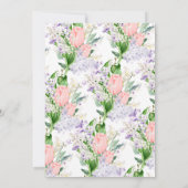 バタフライお洒落ガーデンかわいい春ベビーシャワー 招待状 (裏面)