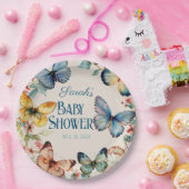 バタフライお洒落ガーデン童話 ペーパープレート (パーティー)