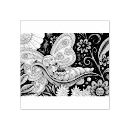 バタフライお洒落チョコゴムスタンプ ラバースタンプ