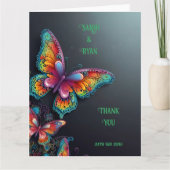 バタフライお洒落ロマンス結婚式招待状 カード (正面)