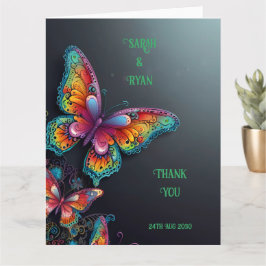 バタフライお洒落ロマンス結婚式招待状 カード