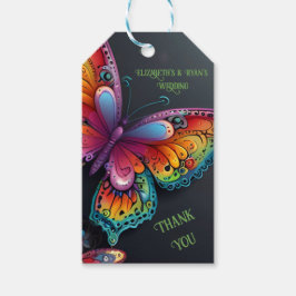 バタフライお洒落ロマンス結婚式招待状 ギフトタグ