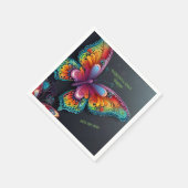 バタフライお洒落ロマンス結婚式招待状 スタンダードカクテルナプキン (角)