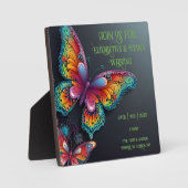 バタフライお洒落ロマンス結婚式招待状 フォトプラーク (正面)