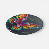 バタフライお洒落ロマンス結婚式招待状 ペーパープレート (アングル)