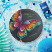 バタフライお洒落ロマンス結婚式招待状 ペーパープレート (パーティー)