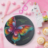 バタフライお洒落ロマンス結婚式招待状 ペーパープレート (パーティー)