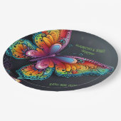 バタフライお洒落ロマンス結婚式招待状 ペーパープレート (アングル)