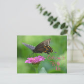 バタフライお祝い招待状 インビテーションポストカード (スタンド正面)