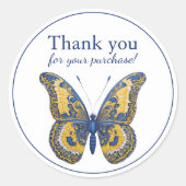 バタフライお買い物ありがとう ラウンドシール (正面)