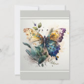 バタフライかわいらしガーデンブライダルシャワー招待 招待状 (裏面)