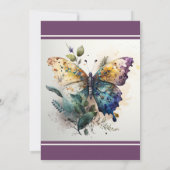 バタフライかわいらしガーデンブライダルシャワー招待 招待状 (裏面)