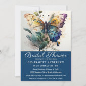 バタフライかわいらしガーデンブライダルシャワー招待 招待状 (正面)