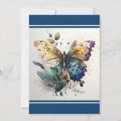 バタフライかわいらしガーデンブライダルシャワー招待 招待状 (裏面)